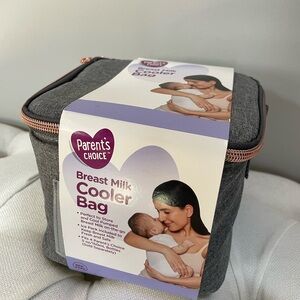 New Parent's Choice Breast Milk Cooler Bag - Gray with Rose Gold Zipper